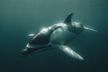 Aquatic drone inspired by a dolphin, equipped with bio-sonar and AI for ocean exploration