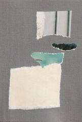 collage of gray color with white scraps of paper