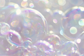 Whimsical Light Play  Soap Bubbles Adrift in Dreamlike Bokeh