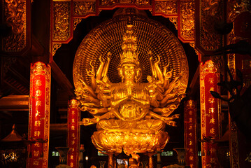 Buddha statue in a hindu temple in Vietnam - 794055831