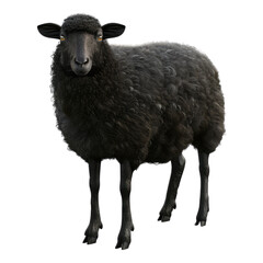 Black sheep isolated on transparent background