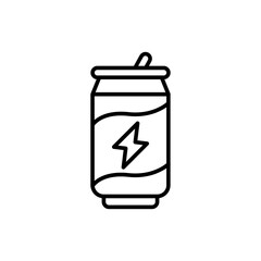 Energy drink outline icons, minimalist vector illustration ,simple transparent graphic element .Isolated on white background