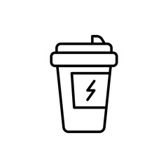 Energy drink outline icons, minimalist vector illustration ,simple transparent graphic element .Isolated on white background