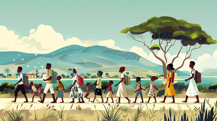 Illustration: Migrants Journey to Rwanda