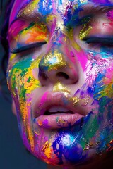 Colorful makeup explosion vibrant artistry