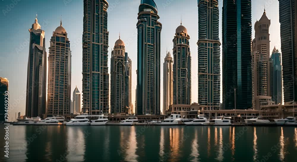 Sticker aerial view of dubai marina.