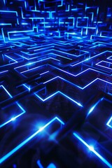 Neon maze circuitry glowing pathways