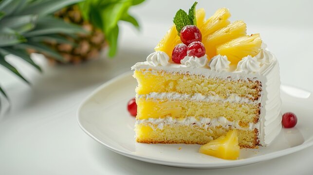delicious food photo of pineapple cake