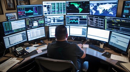 Fototapeta premium Cybersecurity Professional Strengthening Network Security Protocols