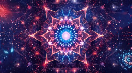 mandala spiritual enlightenment concept intricate geometric pattern sacred meditation symbol digital illustration