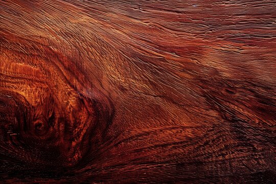 Texture of mahogany close-up color dark red, graceful and beautiful lines of expensive wood