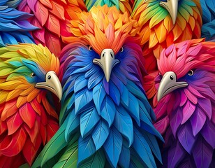 Fototapeta premium Colorful birds