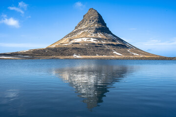Kirkjufell mountain with a reflection in the lake 2