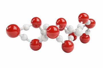 glucose sugar molecule in 3d isolated on white background - obrazy, fototapety, plakaty