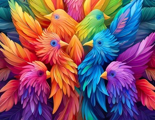 Obraz premium Colorful birds