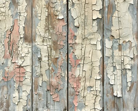 Crackled paint on wood, macro, muted palette for a shabby chic wallpaper