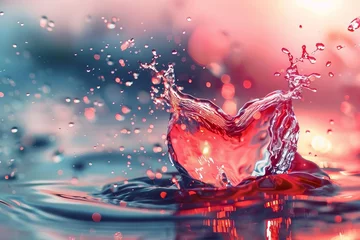 Fotobehang heartshaped water splash love and romance concept creative liquid art photography © Lucija
