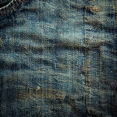 Faded denim closeup, wide angle, textured detail for a casual vintage background