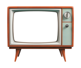 Vintage TV Isolated on Transparent Background
