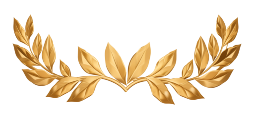 Laurel Leaf Golden Tiara  Isolated on Transparent Background
