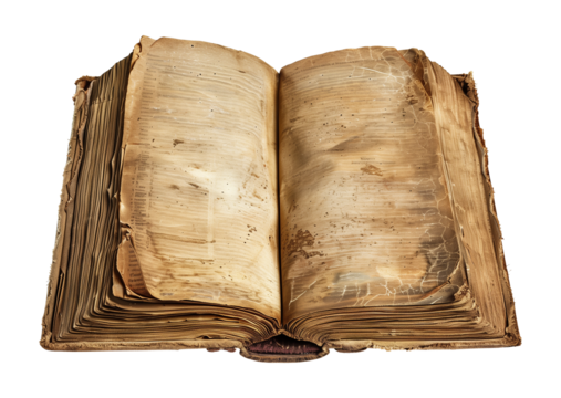 Antique Open Book Isolated on Transparent Background
 - Powered by Adobe