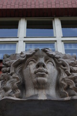 Sculpture in a building from Prague, Czech Republic