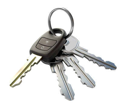 Car Key Isolated on Transparent Background
