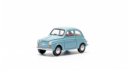 Obraz premium tiny car alone against a backdrop of pure white
