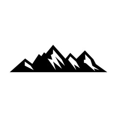 Mountain icon silhouette vector symbol of rock hills design element in a glyph pictogram illustration
