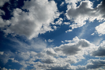Naklejka na ściany i meble Blue sky with clouds, depth of the sky, sky with clouds background