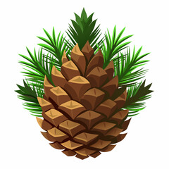 vector illustration of cone pine