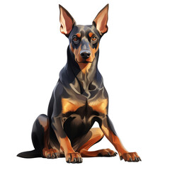 clipart dobermann pinscher sitting сreated with Generative Ai