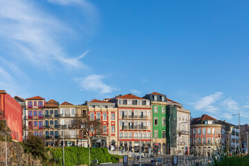 Porto, Portugal - 03192024: Picturesque, colorful buildings in Porto