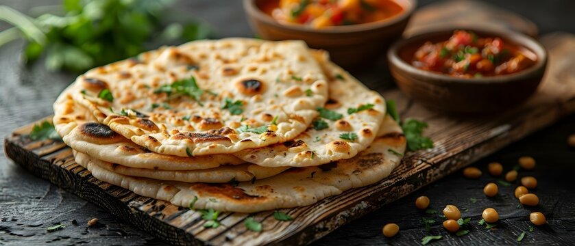 Description Assorted Asian flatbreads like parathas naan and roti with various fillings. Concept Assorted Asian flatbreads, Parathas, Naan, Roti, Fillings