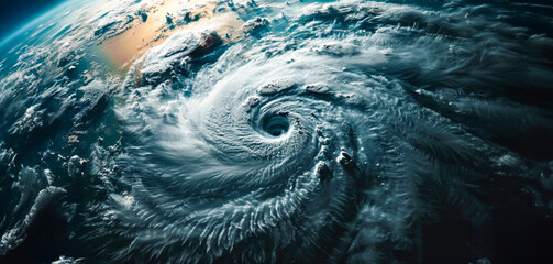 Aerial view of a powerful ocean whirlpool - Powered by Adobe