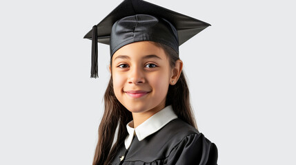 portrait of a young woman graduate in cap and gown