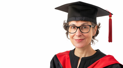 portrait of a woman graduate in cap and gown