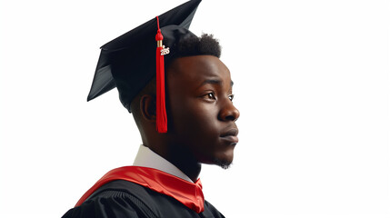 portrait of a young man graduate in cap and gown