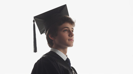 portrait of a young man graduate in cap and gown