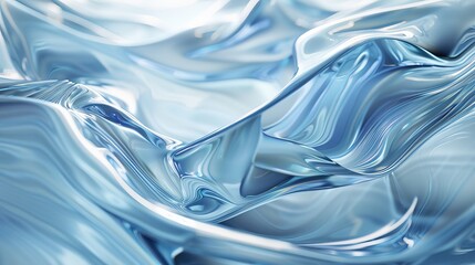 A digital sculpture of water, rendered in flowing curves and translucent textures, creating an abstract representation of movement, suitable for a tech conference presentation.  