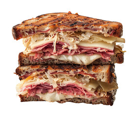 Classic reuben sandwich isolated on transparent background