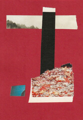 colored paper collage with contrasting stripes