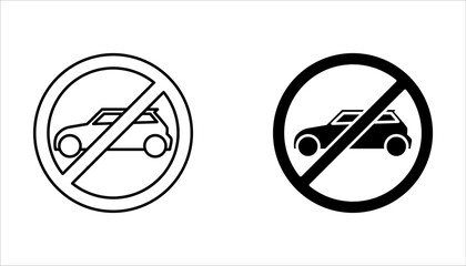 No parking prohibition sign, no parking Icon set, vector no parking on white background