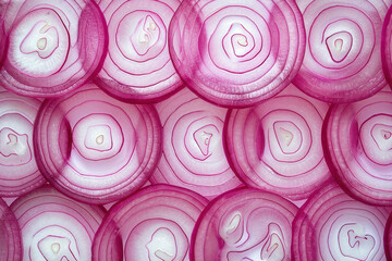 Close Up View of Red Onions on White Background with Red Onions Text Fresh Organic Vegetables Concept - obrazy, fototapety, plakaty