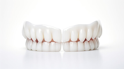 White teeth figures isolated on a white background