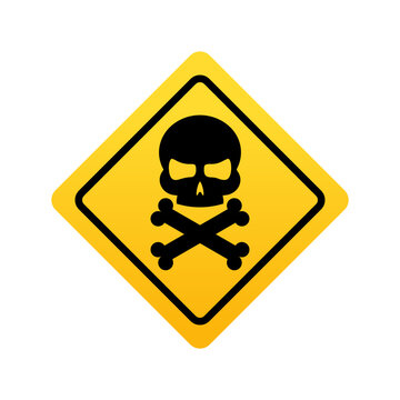 Vector Illustration of a sign indicating toxicity, safety hazards, danger, harm, and viruses, including malware