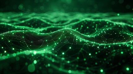 Green glowing futuristic landscape