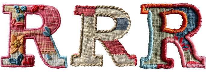 Creative Letter R Embroidery Artwork
