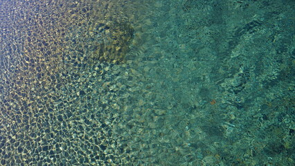texture of blue transparent water
