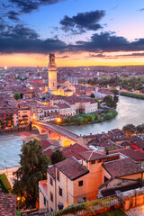 Verona, Italy. Aerial cityscape image of Verona, Italy at beautiful spring  sunset. - 794092674
